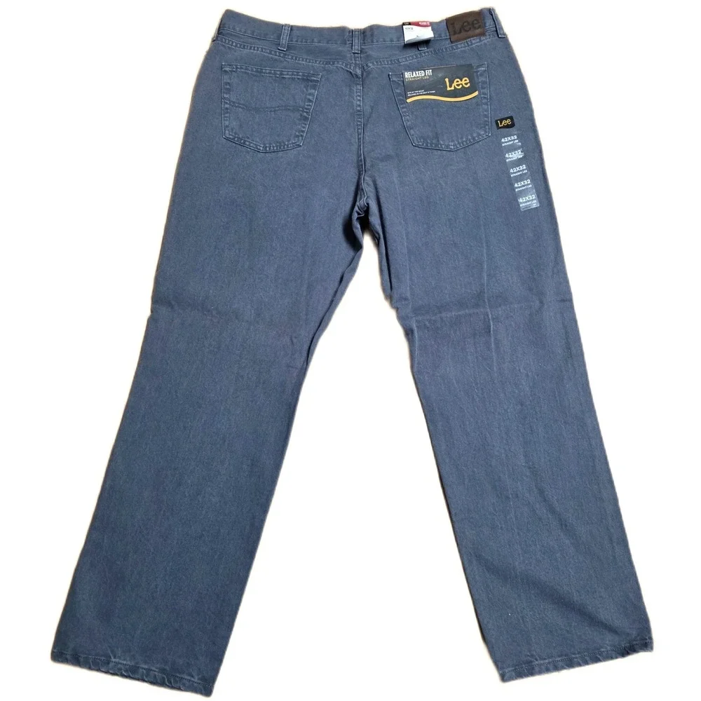 Lee Relaxed Fit Straight Leg Jeans Men's Size‎ 42×32 Thunder Grey New With Tags